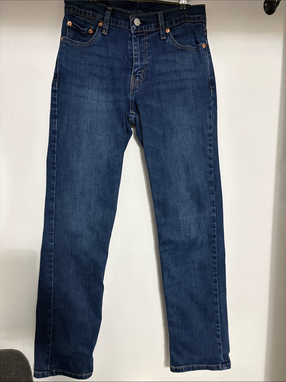Levi's Men's Straight Jeans in Dark Blue Denim